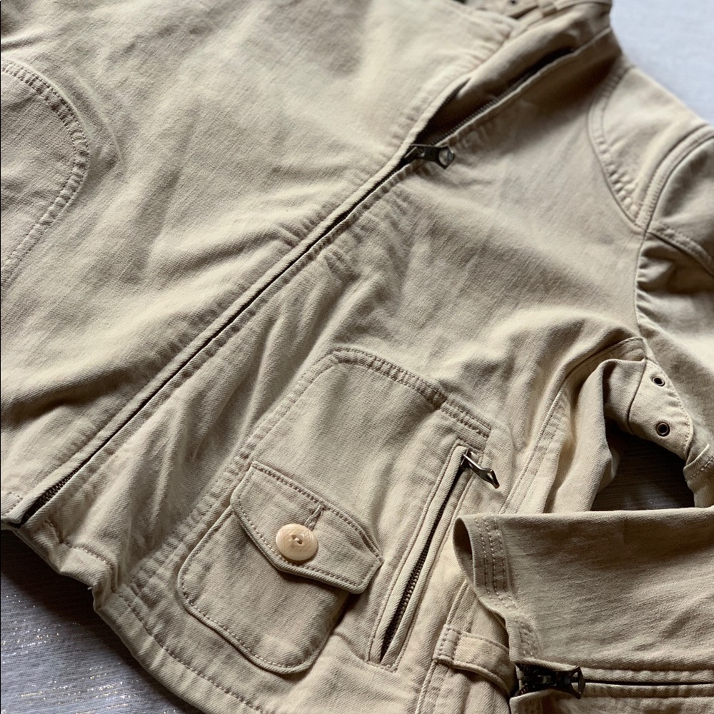 Ralph Lauren XL Khaki Motorcycle Style Jacket - Picture 4 of 9